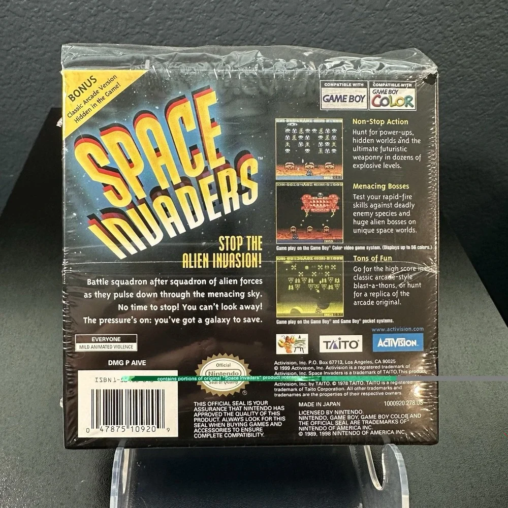 Space Invaders Game Boy Color Nintendo GBC CIB Vintage 1999 Retro Authentic Used